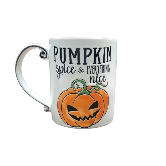 New Pumpkin spice and everything nice jack-o'-lantern mug & plate set - Picture 8 of 9